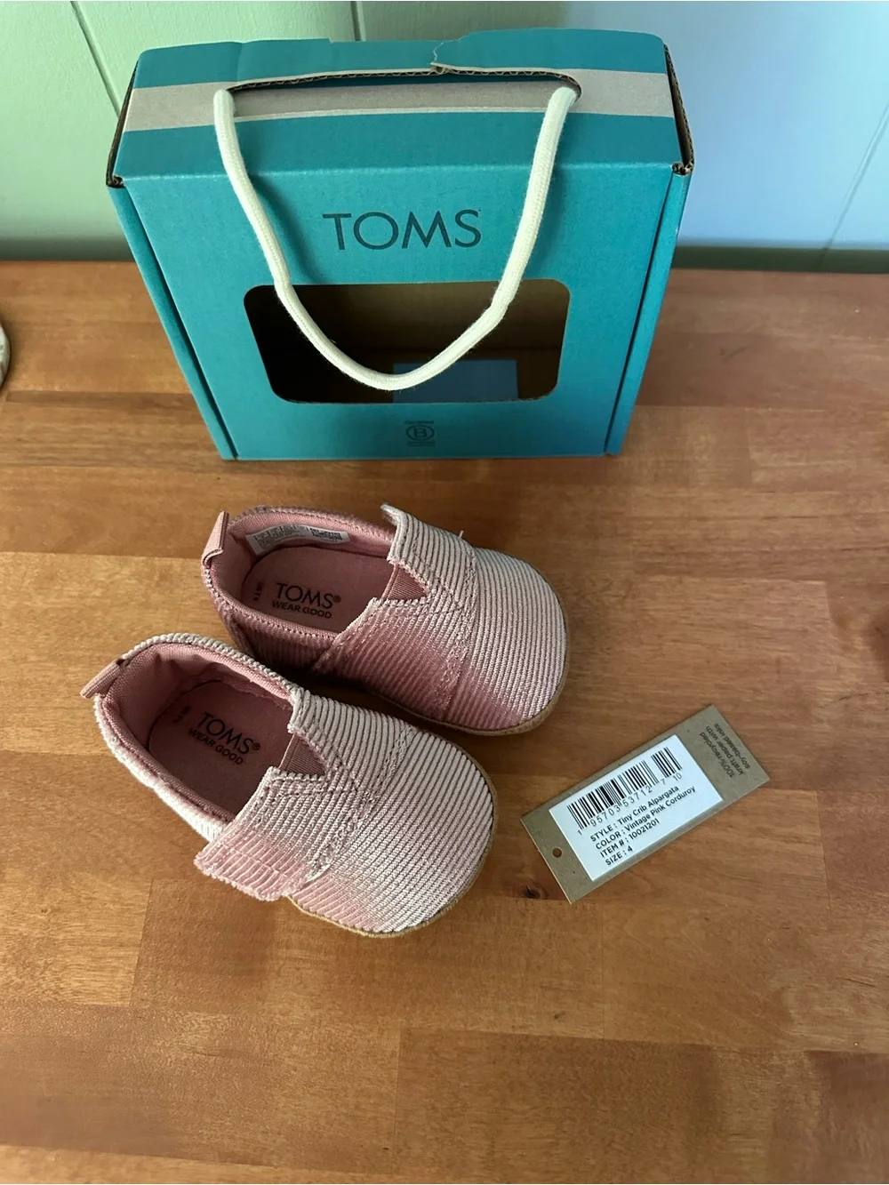 TOMS Toddler Vintage Corduroy Shoes - Blush Pink